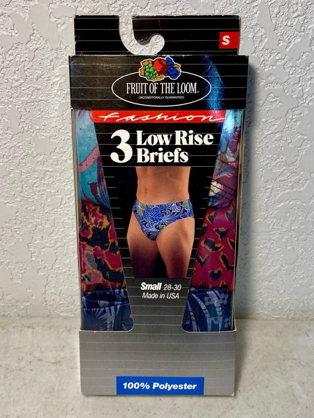 Vintage 1990 Fruit of the Loom Low Rise Briefs Mens Small 3 Pack Made in USA NIB